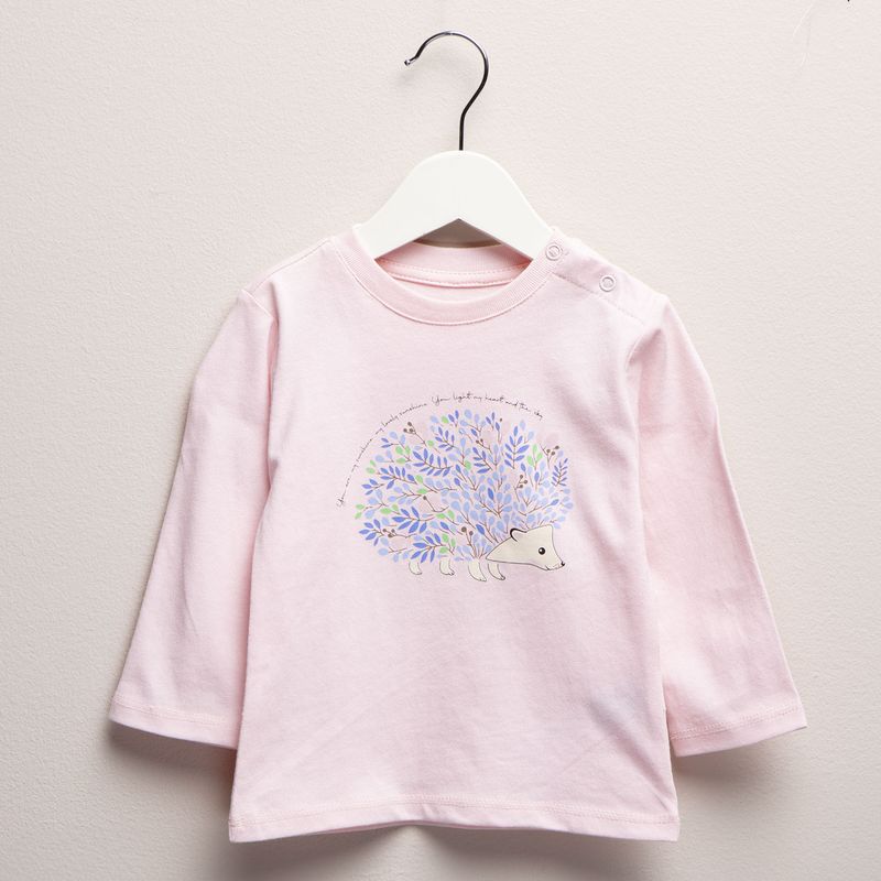 YAMP - Camiseta manga larga Bebé niña con Estampado de Algodón Yamp