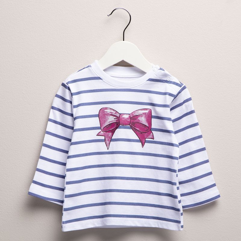 YAMP - Camiseta manga larga Bebé niña con Estampado de Algodón Yamp