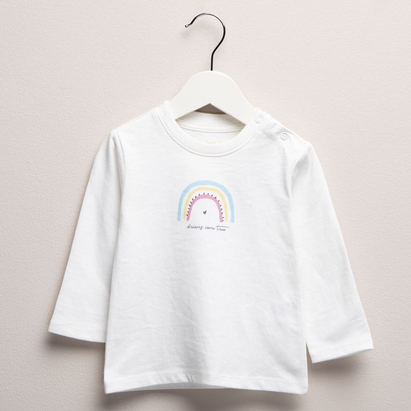 YAMP - Camiseta manga larga Bebé niña con Estampado de Algodón Yamp
