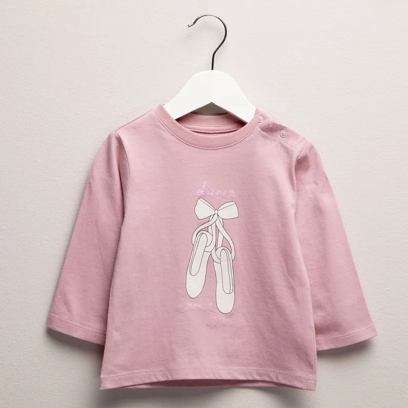 YAMP - Camiseta manga larga Bebé niña con Estampado de Algodón Yamp