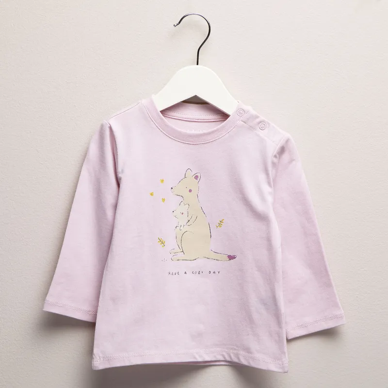 YAMP - Camiseta manga larga Bebé niña con Estampado de Algodón Yamp
