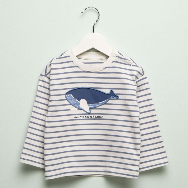 YAMP - Camiseta Bebé niño  de Rayas   Manga larga Algodón Yamp