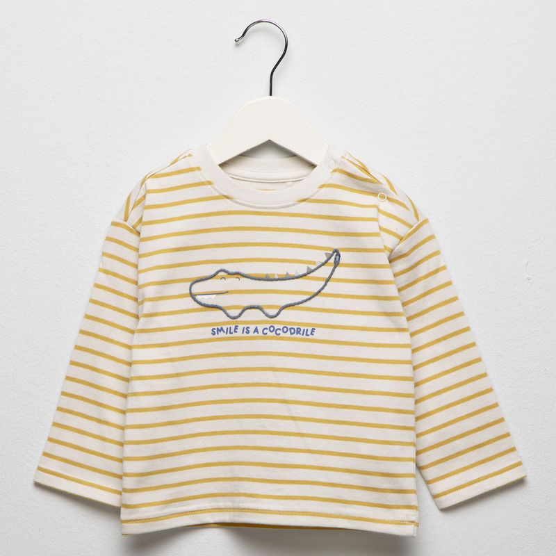 YAMP - Camiseta Bebé niño  de Rayas   Manga larga Algodón Yamp