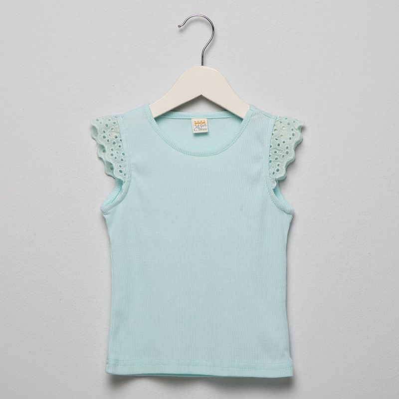 YAMP - Camiseta Bebé niña con Ojalillo Manga corta Algodón Yamp