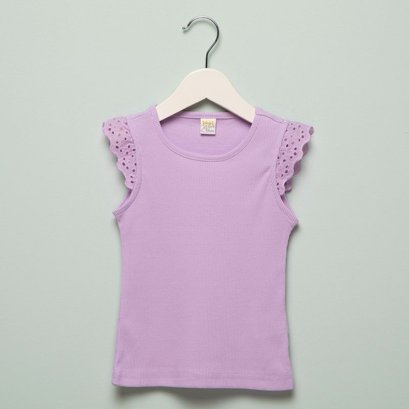 YAMP - Camiseta Bebé niña con Ojalillo Manga corta Algodón Yamp