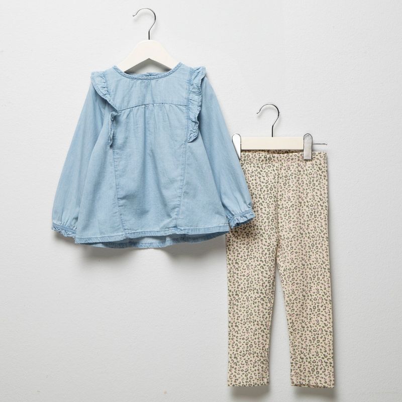 YAMP - Sets Blusa manga larga + Pantalón para Bebé niña en Algodón Yamp