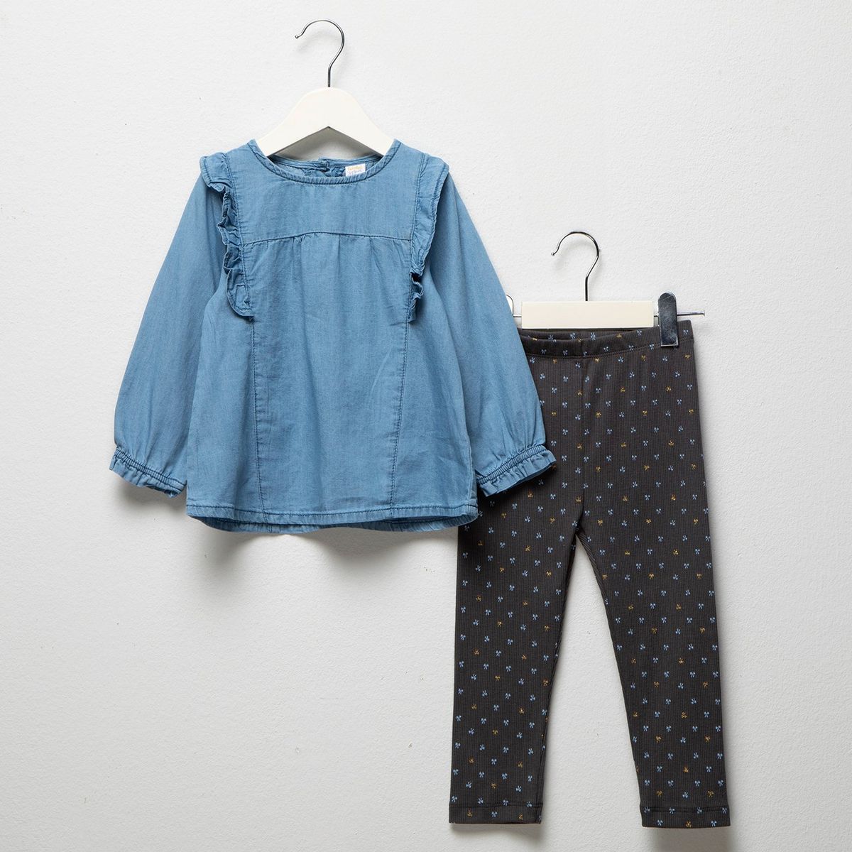 YAMP - Sets Blusa manga larga + Pantalón para Bebé niña en Algodón Yamp