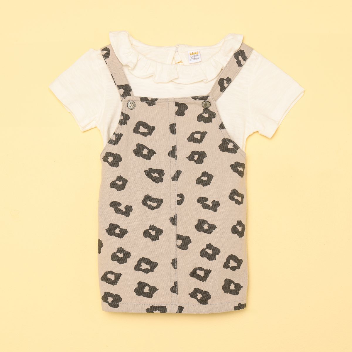 YAMP - Sets Vestido Jardinera + Blusa manga corta para Bebé niña en Algodón Yamp