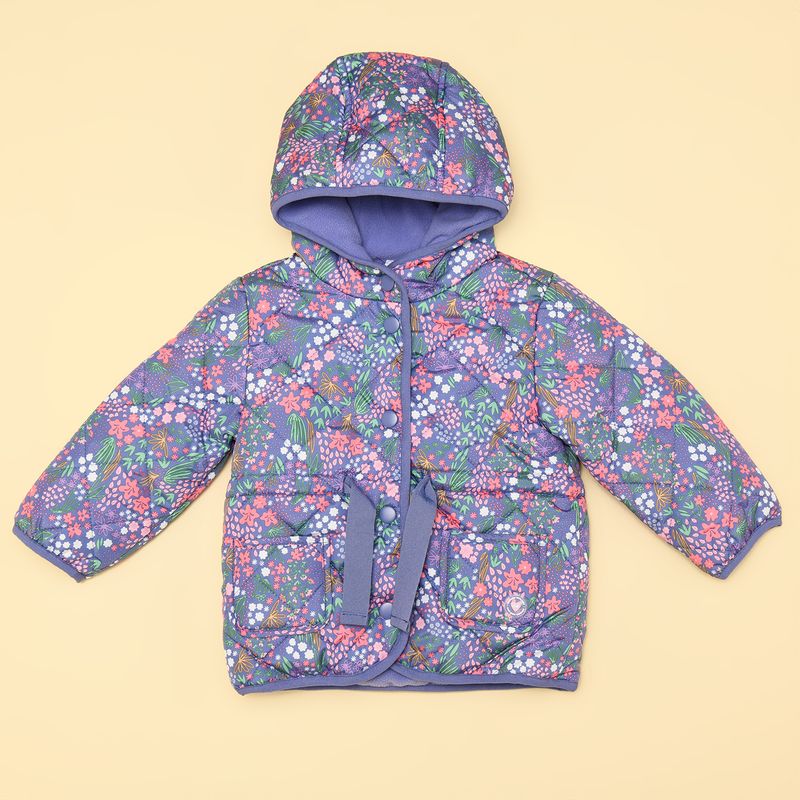 YAMP - Chaqueta Bebé niña  Flores Con capucha Yamp