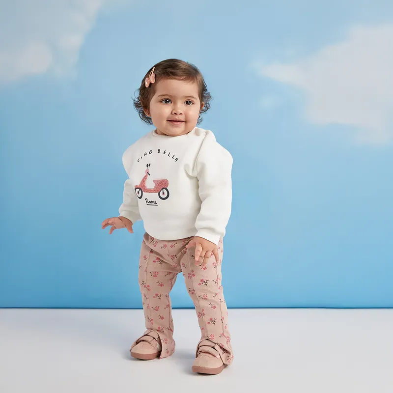 YAMP - Pantalón Bebé niña  Cintura elásticada   Algodón Yamp