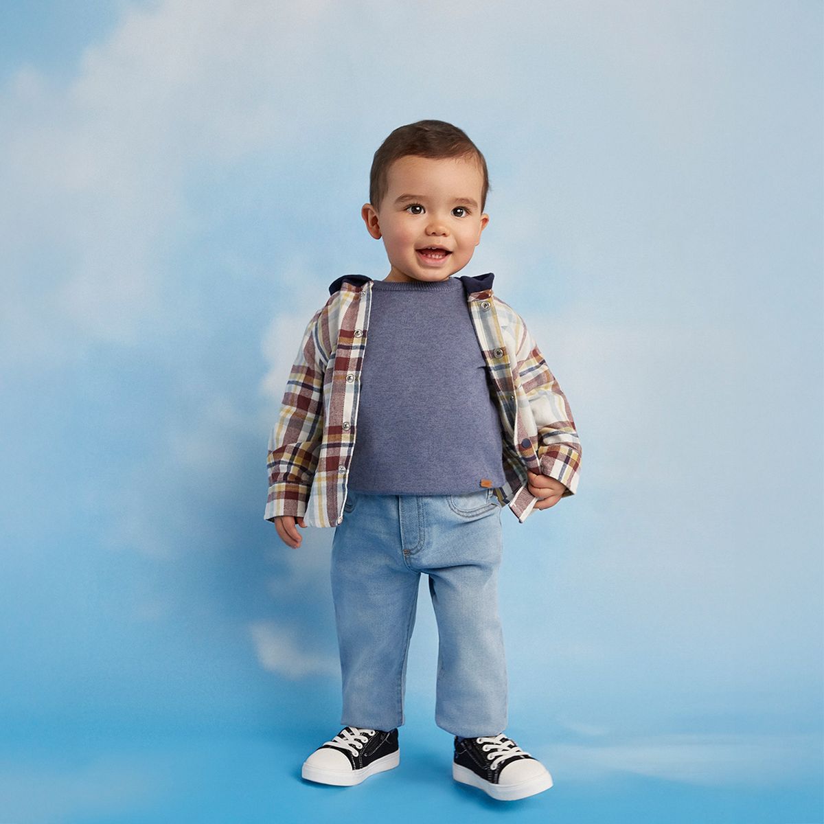 YAMP - Camisa Bebé niño Con capucha  Manga larga Algodón Yamp
