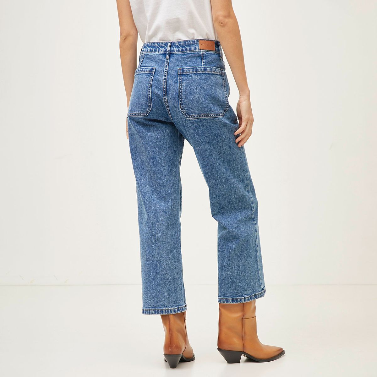 BASEMENT - Jean Culotte Mujer Tiro alto de Algodón Basement