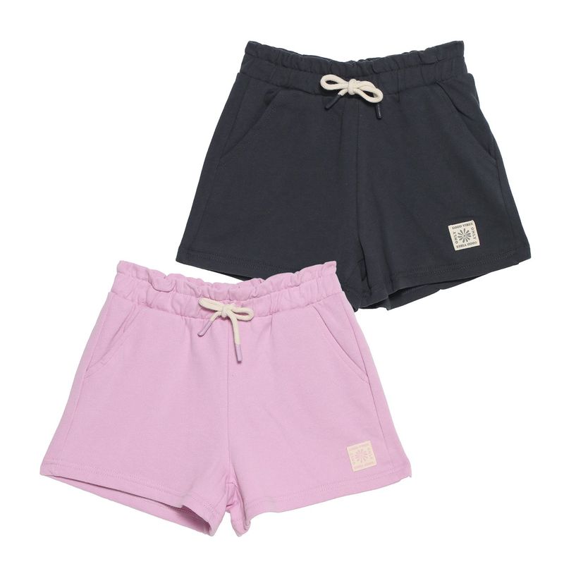 ELV - Short para Niña Pack de 2 unidades Cintura elásticada de Algodón ELV