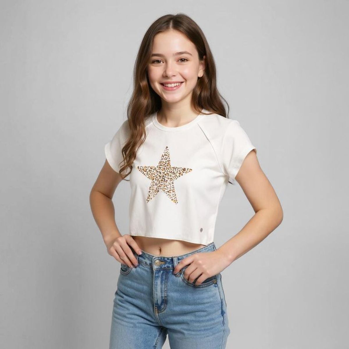 ELV - Camiseta Niña  con Estampado Manga corta ELV