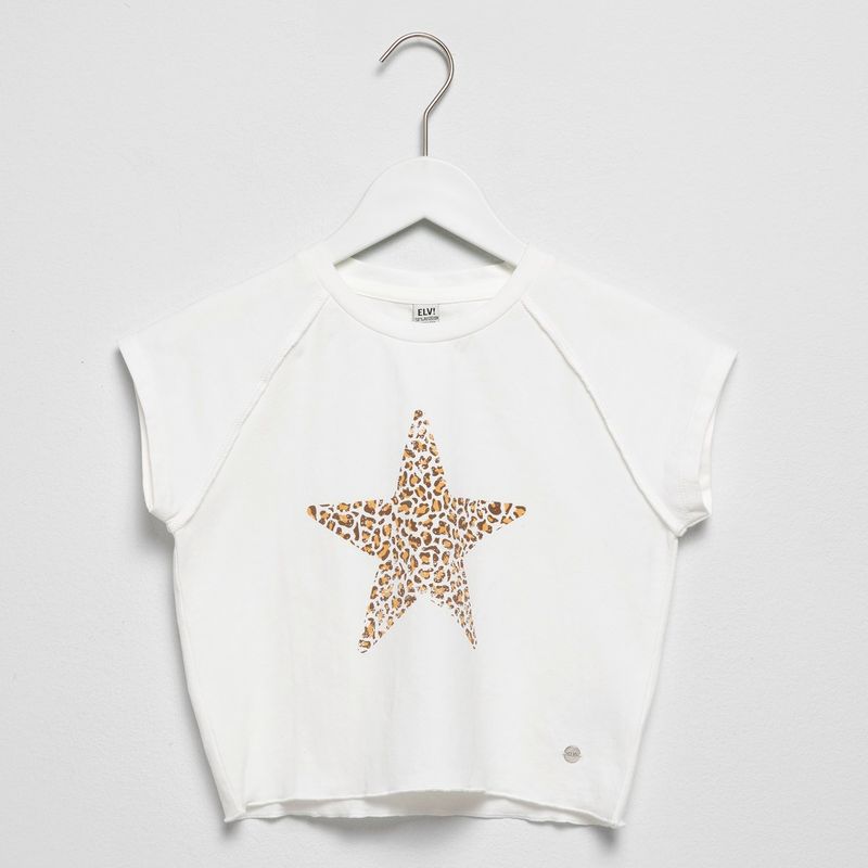 ELV - Camiseta Niña  con Estampado Manga corta ELV