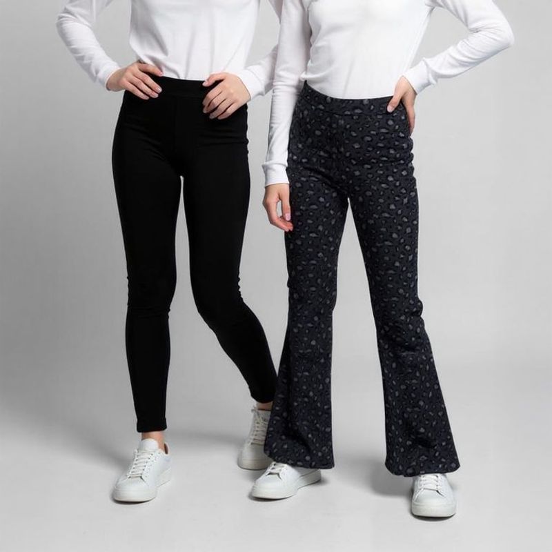 ELV - Leggings Niña Pack de 2 unidades Cintura elásticada Algodón ELV