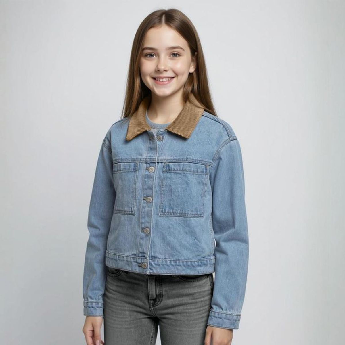 ELV - Chaqueta Niña  Con cuello  Algodón Elv