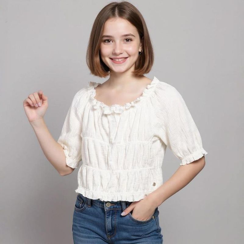 ELV - Blusa Niña Manga corta Algodón Elv