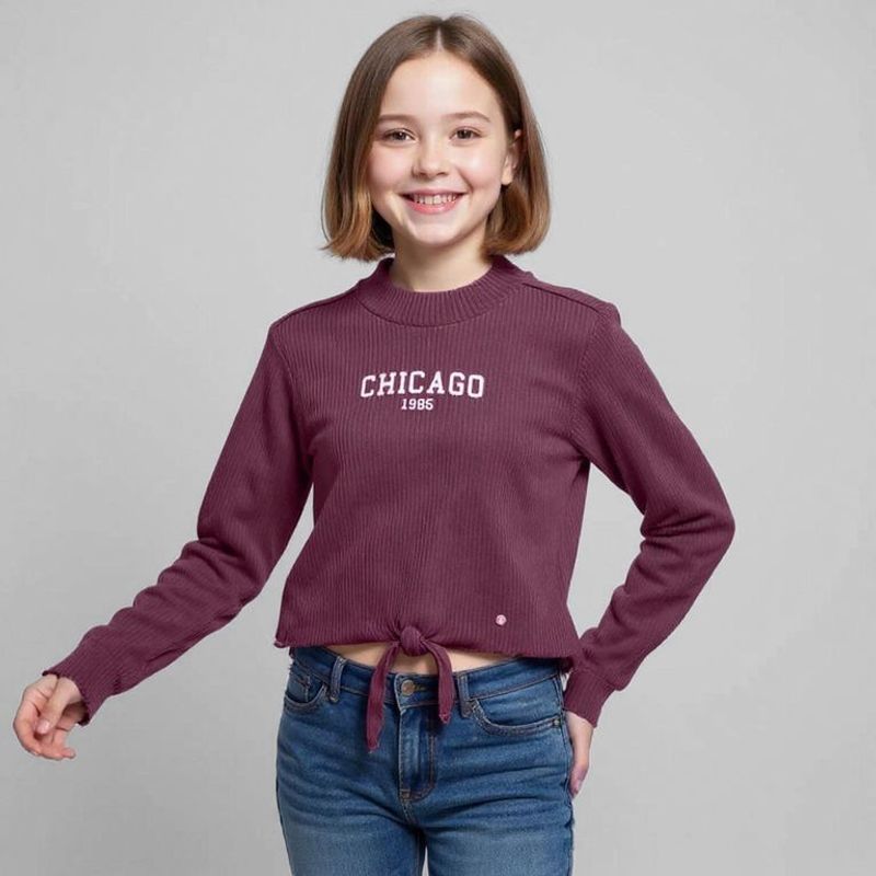 ELV - Camiseta Niña  con Estampado   Manga larga Elv