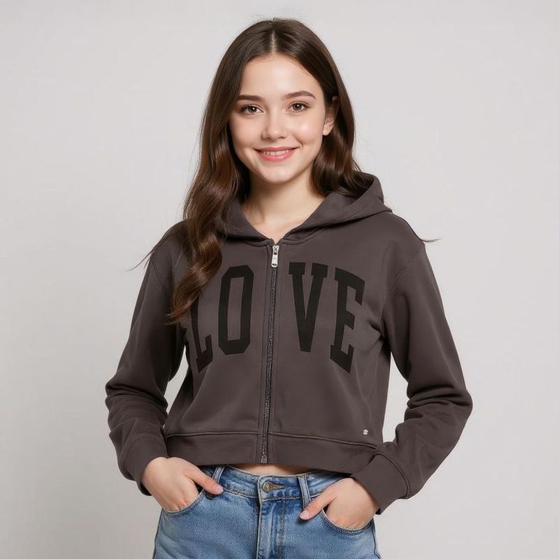 ELV - Saco Niña  con Estampado Con capucha  Algodón Elv