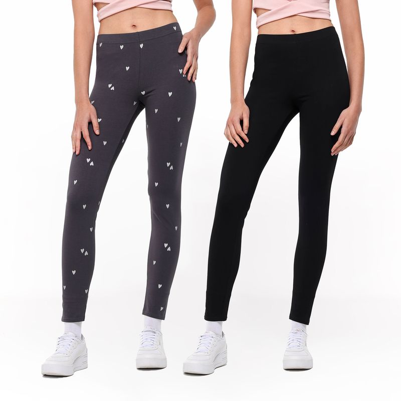 ELV - Leggings Niña Pack de 2 unidades con Cintura elásticada Algodón ELV