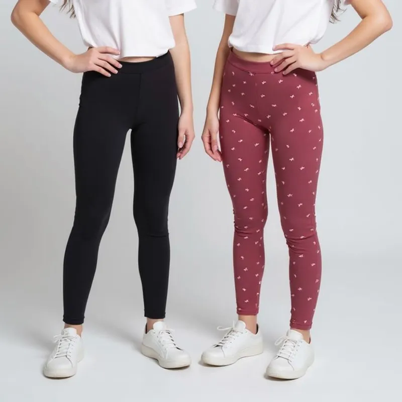 ELV - Leggings Niña Pack de 2 unidades con Cintura elásticada Algodón ELV