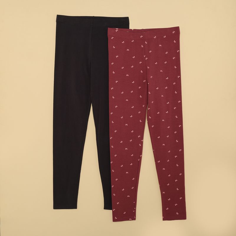 ELV - Leggings Niña Pack de 2 unidades con Cintura elásticada Algodón ELV