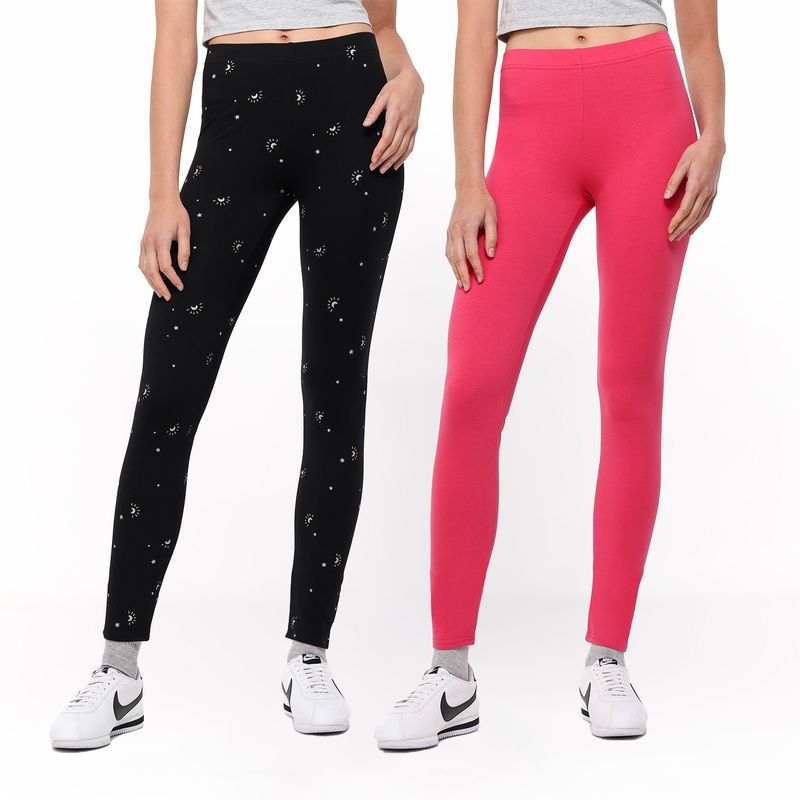 ELV - Leggings Niña Pack de 2 unidades con Cintura elásticada Algodón ELV