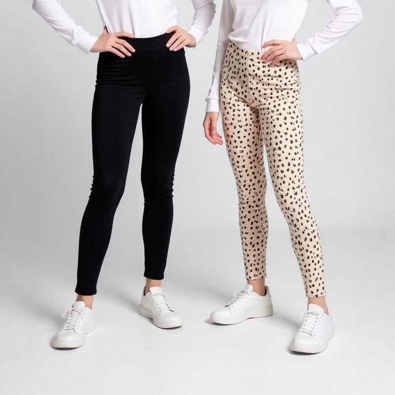 ELV - Leggings Niña Pack de 2 unidades con Cintura elásticada Algodón ELV