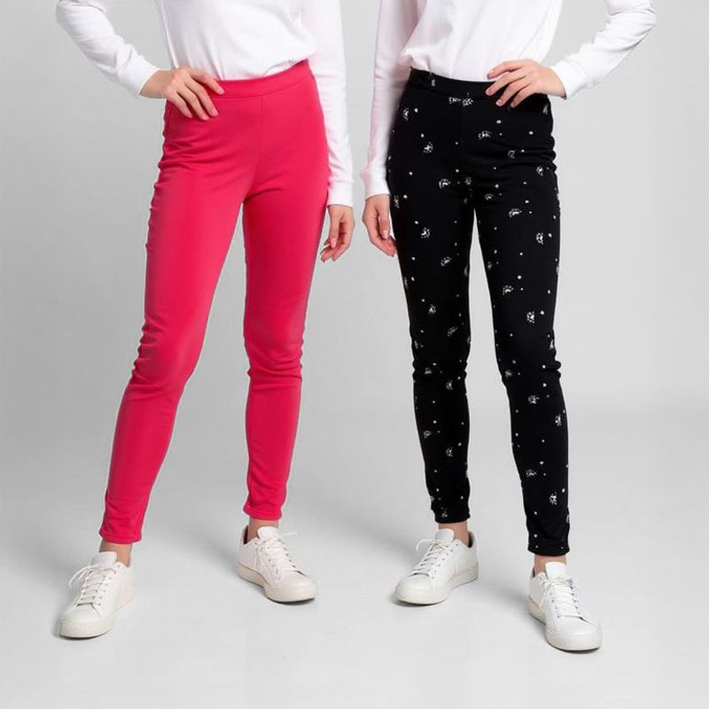 ELV - Leggings Niña Pack de 2 unidades con Cintura elásticada Algodón ELV