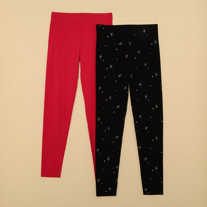 ELV - Leggings Niña Pack de 2 unidades con Cintura elásticada Algodón ELV