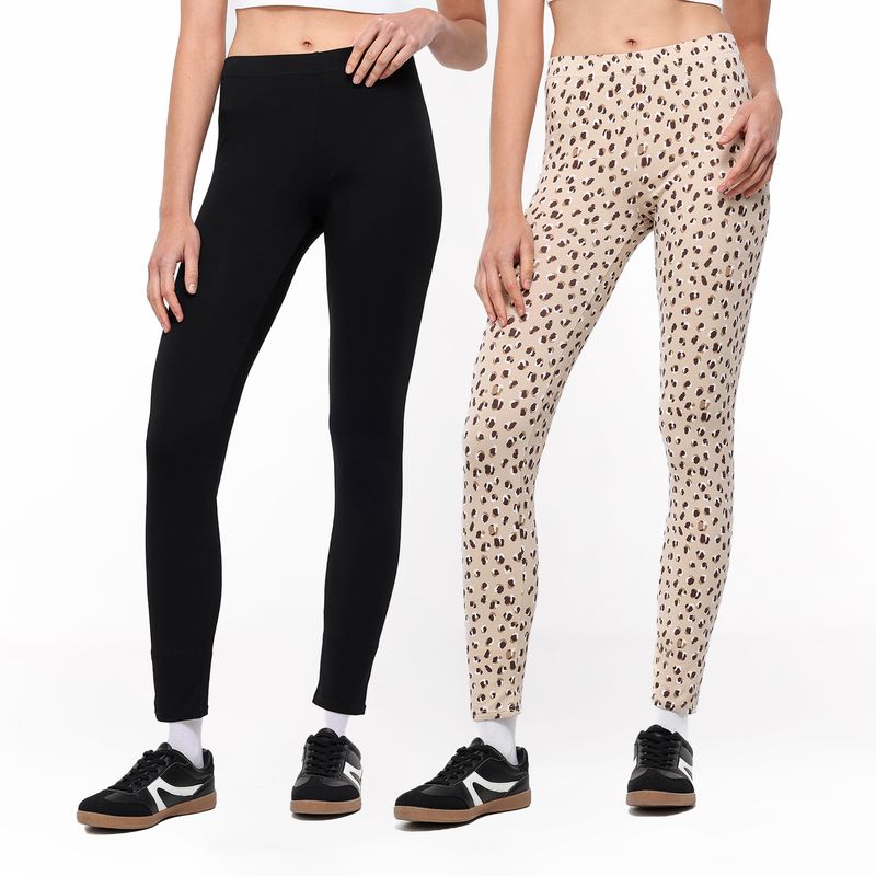 ELV - Leggings Niña Pack de 2 unidades con Cintura elásticada Algodón ELV