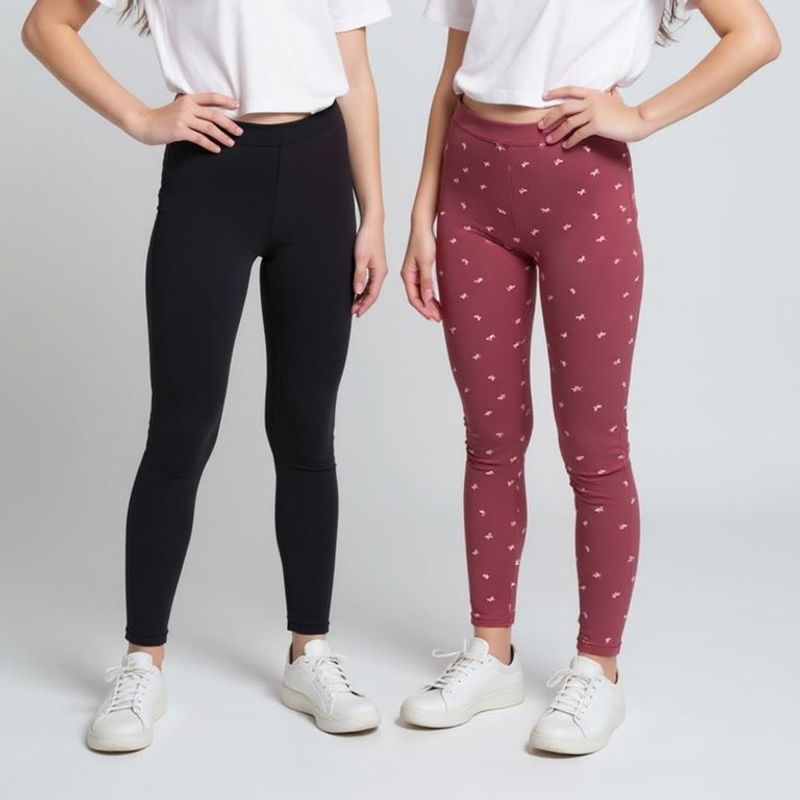 ELV - Leggings Niña Pack de 2 unidades con Cintura elásticada Algodón ELV
