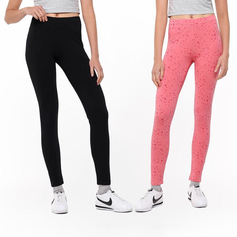 ELV - Leggings Niña Pack de 2 unidades con Cintura elásticada Algodón ELV