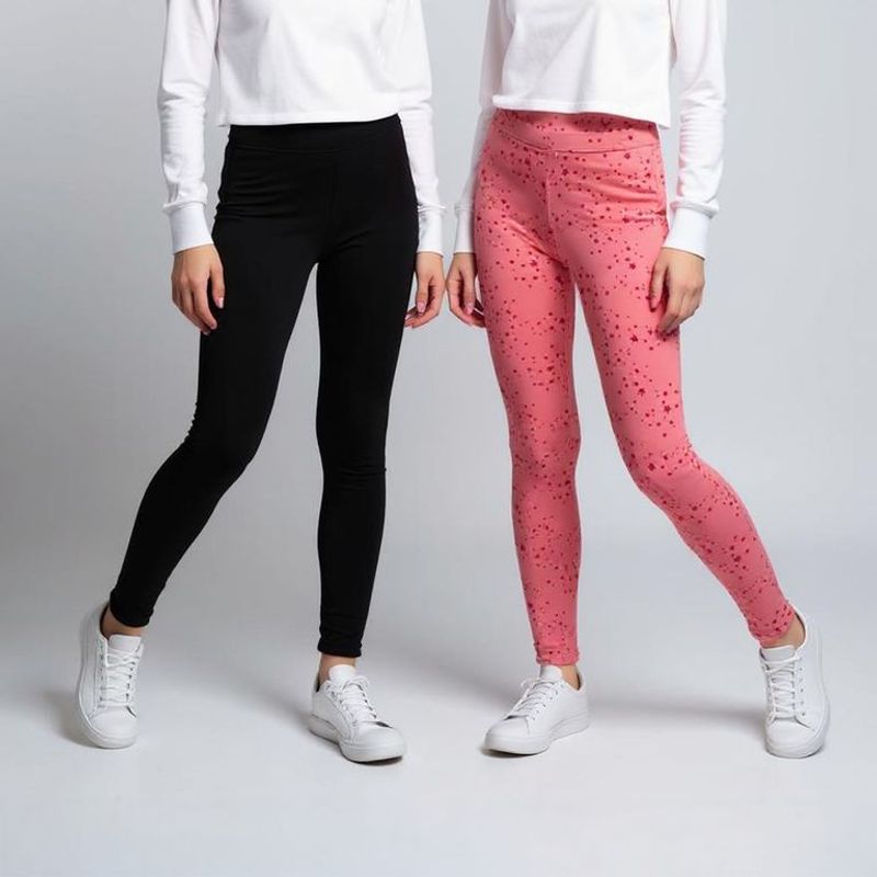 ELV - Leggings Niña Pack de 2 unidades con Cintura elásticada Algodón ELV