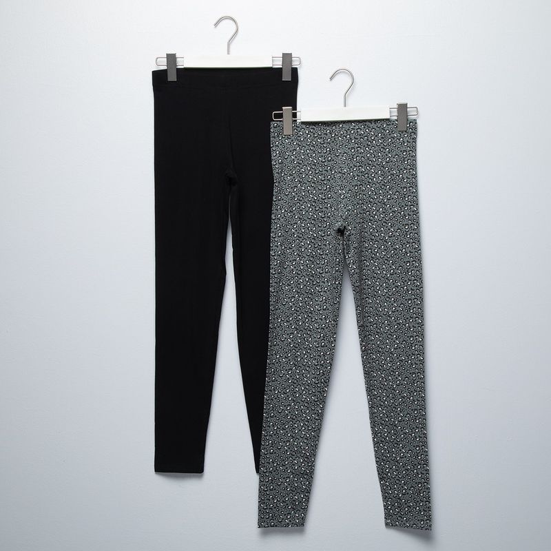 ELV - Leggings Niña Pack de 2 unidades con Cintura elásticada Algodón ELV