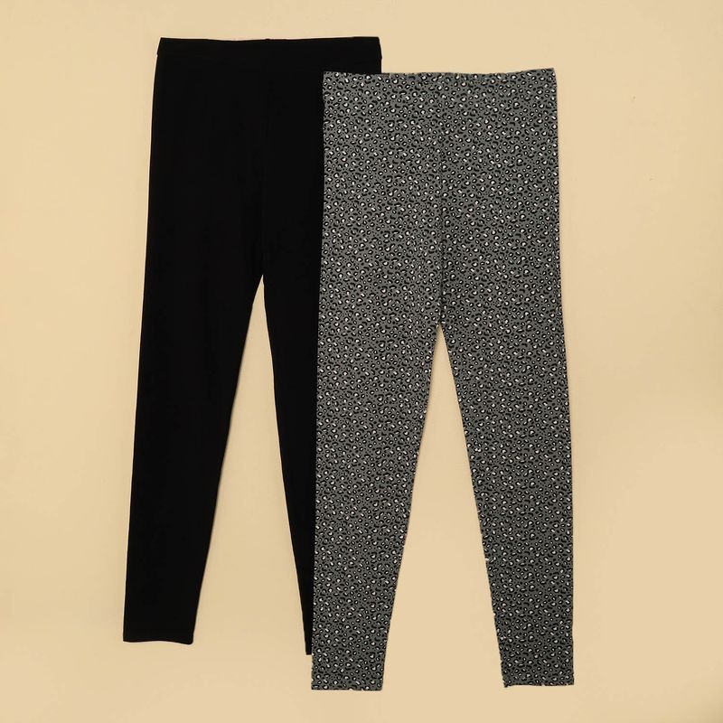 ELV - Leggings Niña Pack de 2 unidades con Cintura elásticada Algodón ELV