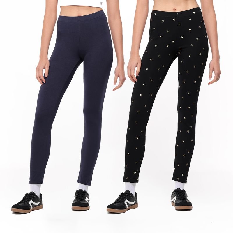 ELV - Leggings Niña Pack de 2 unidades con Cintura elásticada Algodón ELV