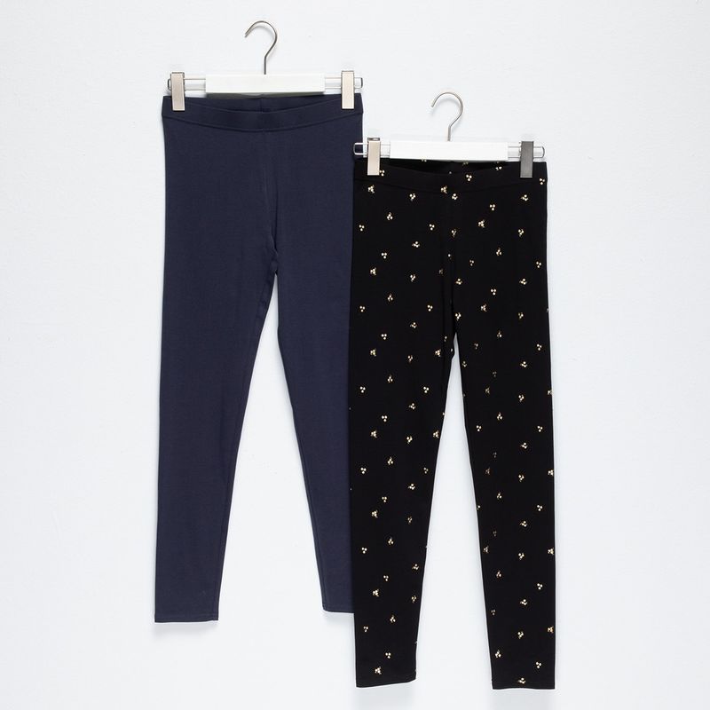 ELV - Leggings Niña Pack de 2 unidades con Cintura elásticada Algodón ELV