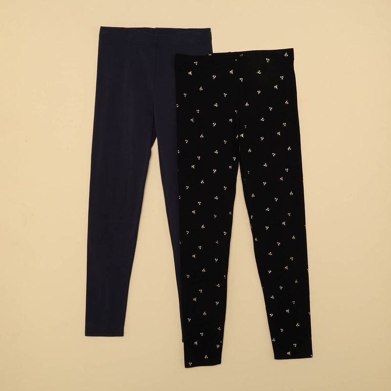 ELV - Leggings Niña Pack de 2 unidades con Cintura elásticada Algodón ELV