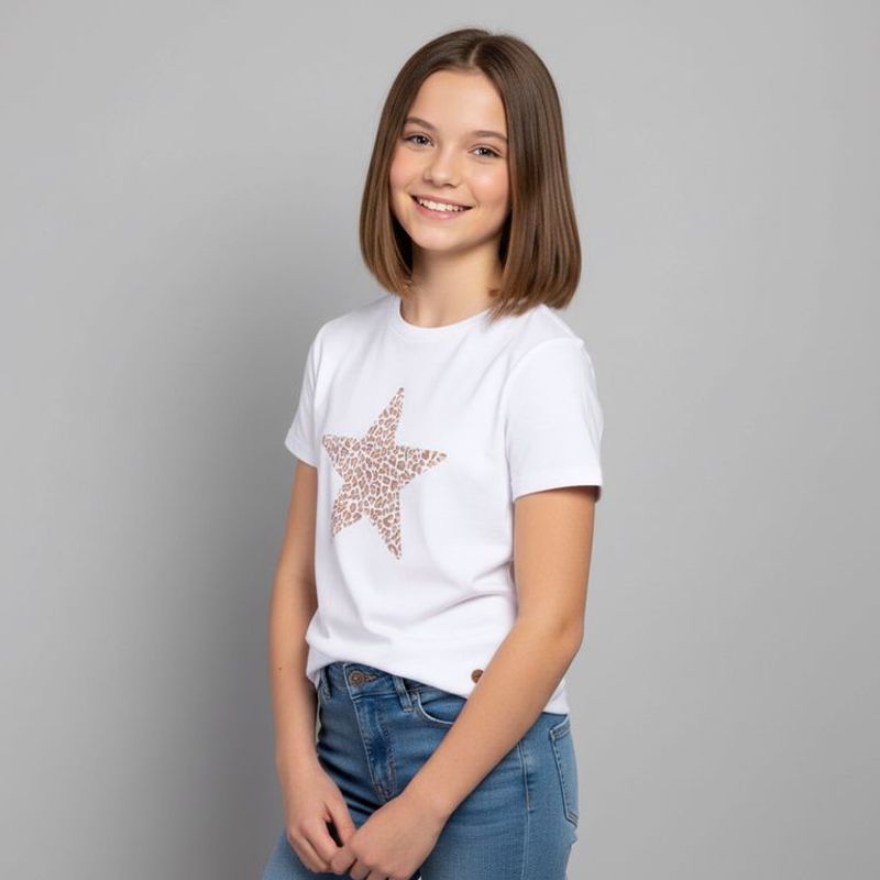 ELV - Camiseta Para Niña con Estampado Manga corta de Algodón ELV