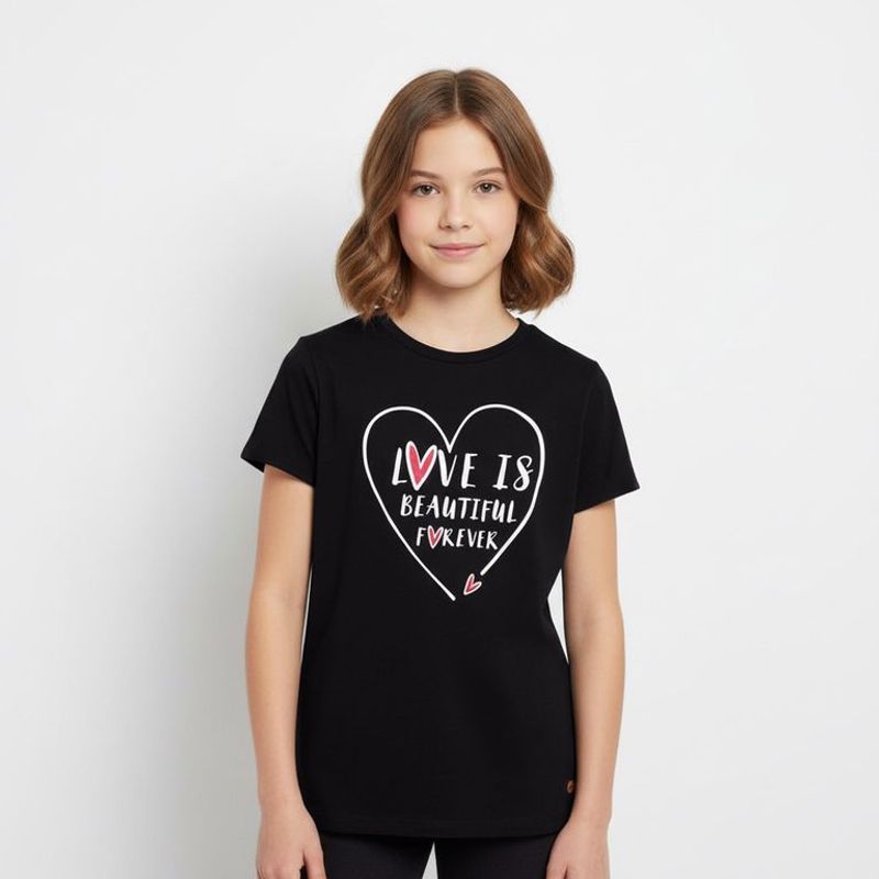 ELV - Camiseta Para Niña con Estampado Manga corta de Algodón ELV