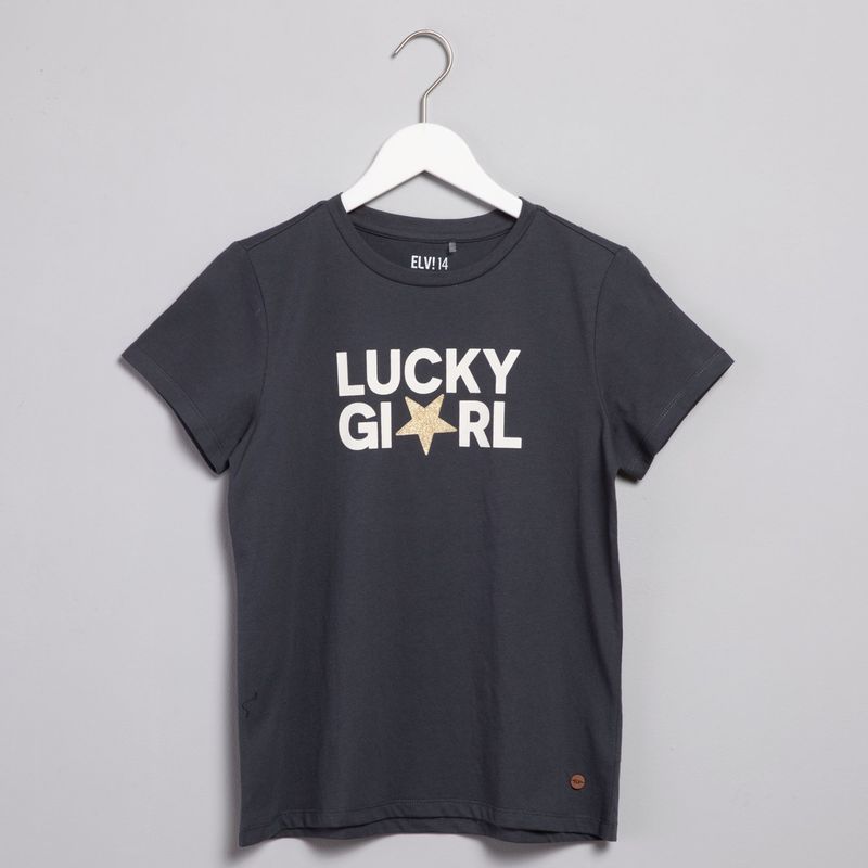 ELV - Camiseta Para Niña con Estampado Manga corta de Algodón ELV
