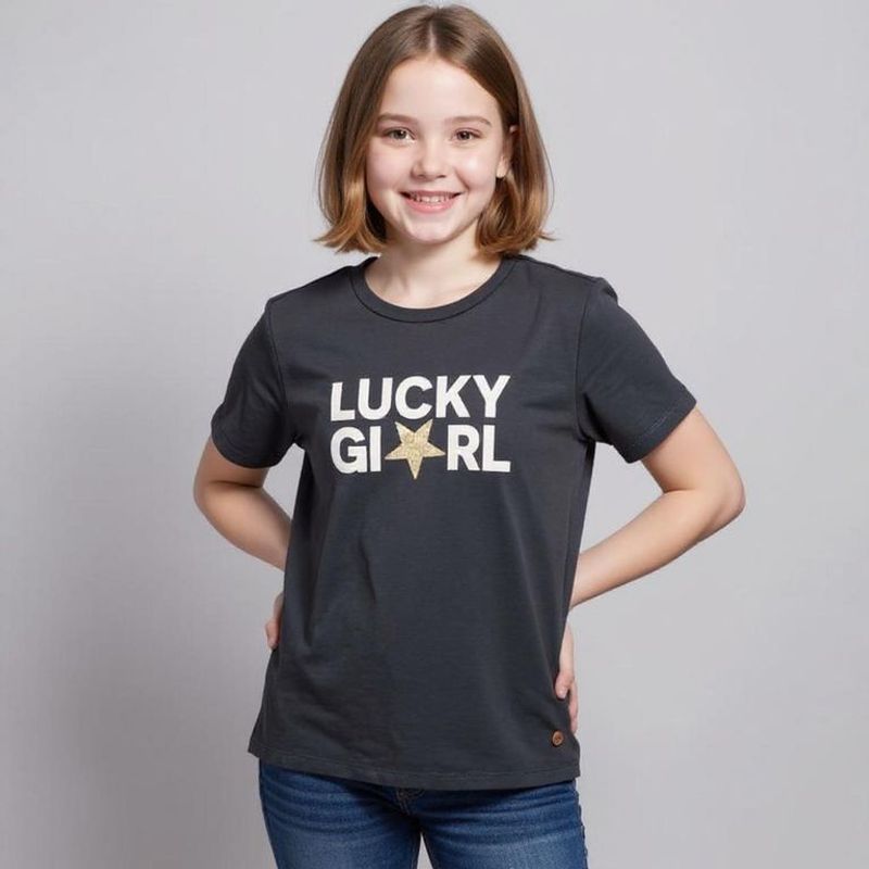 ELV - Camiseta Para Niña con Estampado Manga corta de Algodón ELV