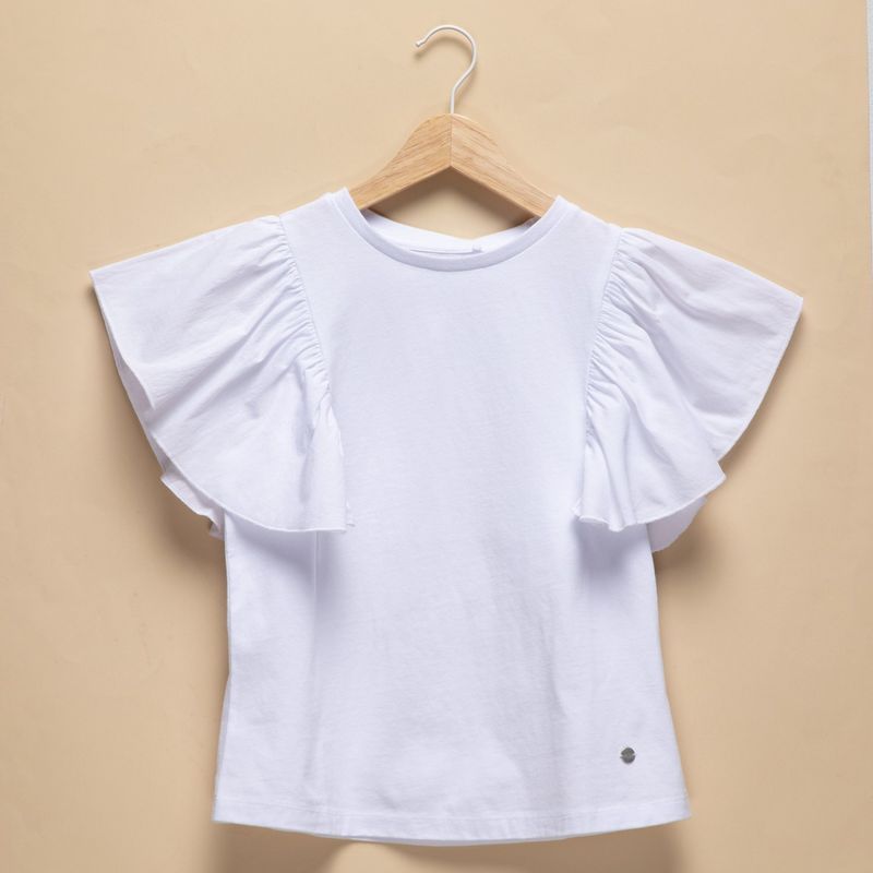 ELV - Camiseta Niña  con Boleros   Manga corta Algodón Elv