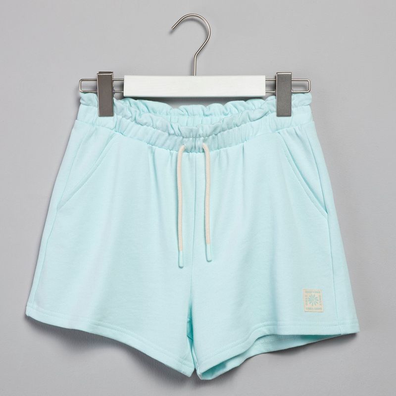 ELV - Short para Niña Cintura elásticada de Algodón ELV