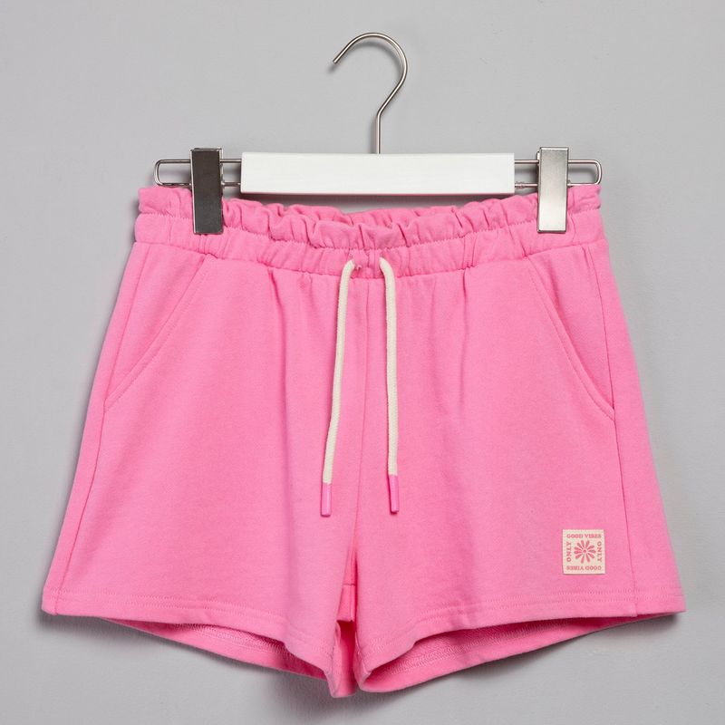 ELV - Short para Niña Cintura elásticada de Algodón ELV