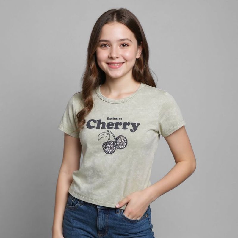ELV - Camiseta Niña  con Estampado   Manga corta Algodón Elv