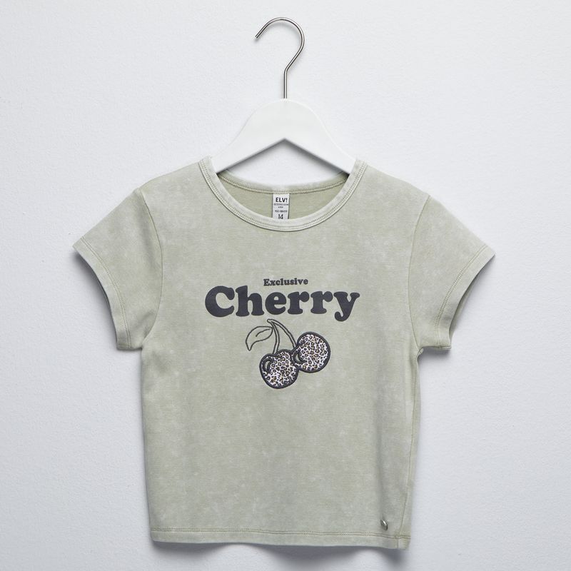 ELV - Camiseta Niña  con Estampado   Manga corta Algodón Elv