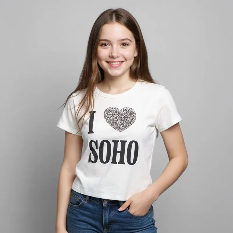 ELV - Camiseta Niña  con Estampado   Manga corta Algodón Elv